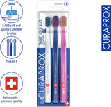 Toothbrush Set CS 5460-3-Pack Ultra Soft Manual Toothbrush for Adults with 5460 Curen Bristles - Random Color (3 Pack)