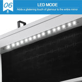 Dual Use Wall Mounted Hang over Mirror Jewellery Cabinet LED Light White