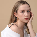 Drop Earrings Spiral Chunky Gold Hoop Earrings Lightweight Dangle Earrings Teardrop Trendy Hypoallergenic Gold Plated Earrings Fashion Jewelry for Women Girls