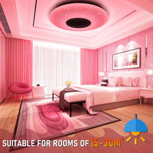 Blue_Bone LED Ceiling Light 32W Ø 40Cm Smart with Bluetooth Speaker RGBW Color Changing App or Remote Control Flush Mount Lamp for Kitchen Living Children'S Bedroom(1920Lm RGB 3000K-6500K)