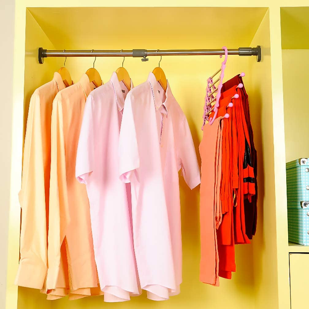 Expandable Window Shower Curtain Tension Rod Oval Head Clothes Hanging Bar Rail for Closet Wardrobe, No Drilling, 25.4Mm Pipe Diameter