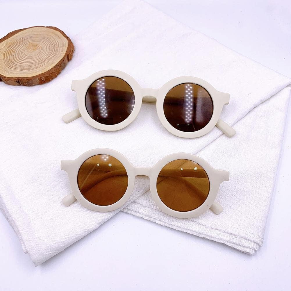 Cute round Sunglasses for Kids Toddler Boys Girls UV400 Protection Eyewear Summer Outdoor Sports Beach Holiday, Age 3-10