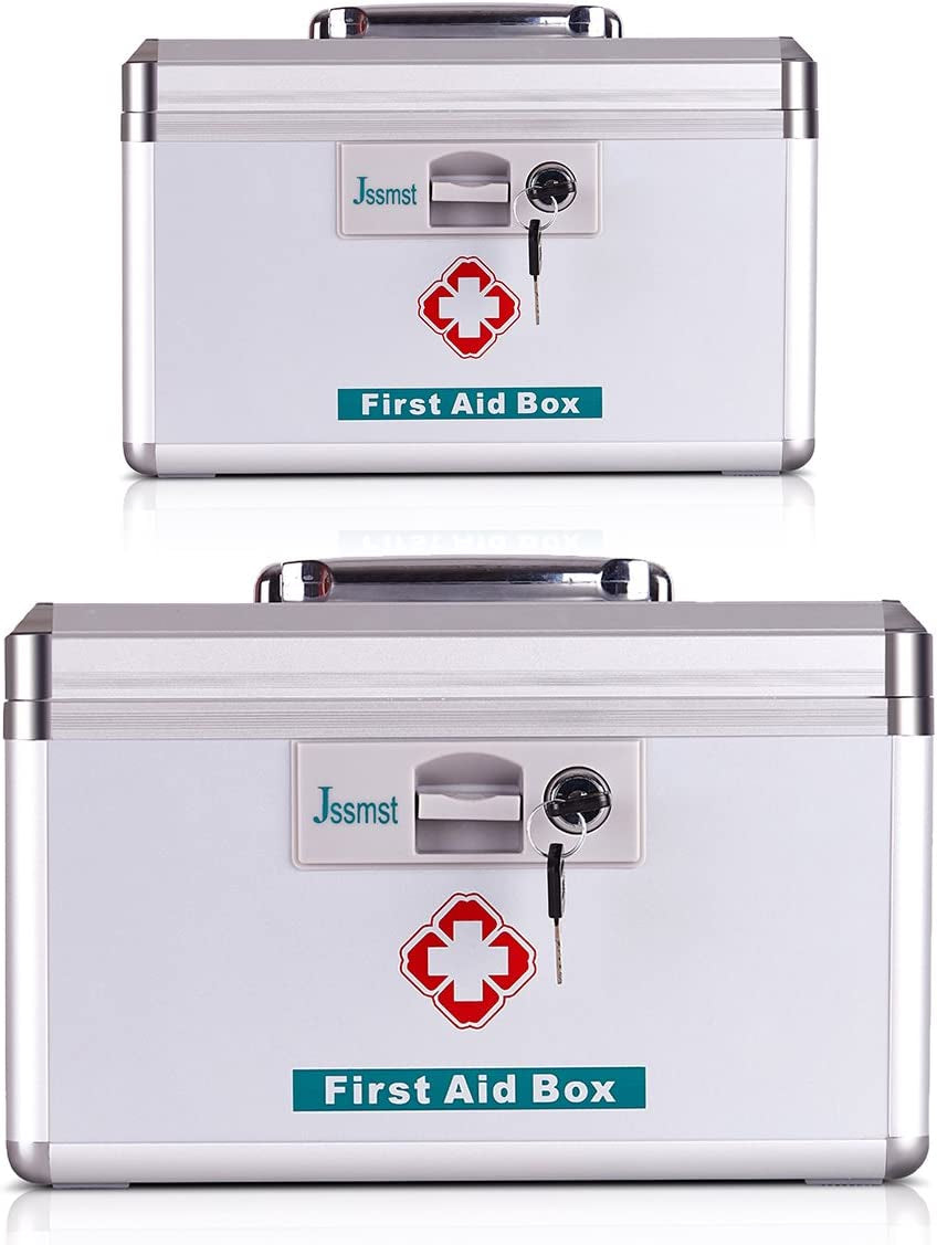 Locking Medicine Box - New Version Medical Box with Drugs Storage for Home Use, 11.4 X 8.1 X7.4 Inches, New(Mc14020)