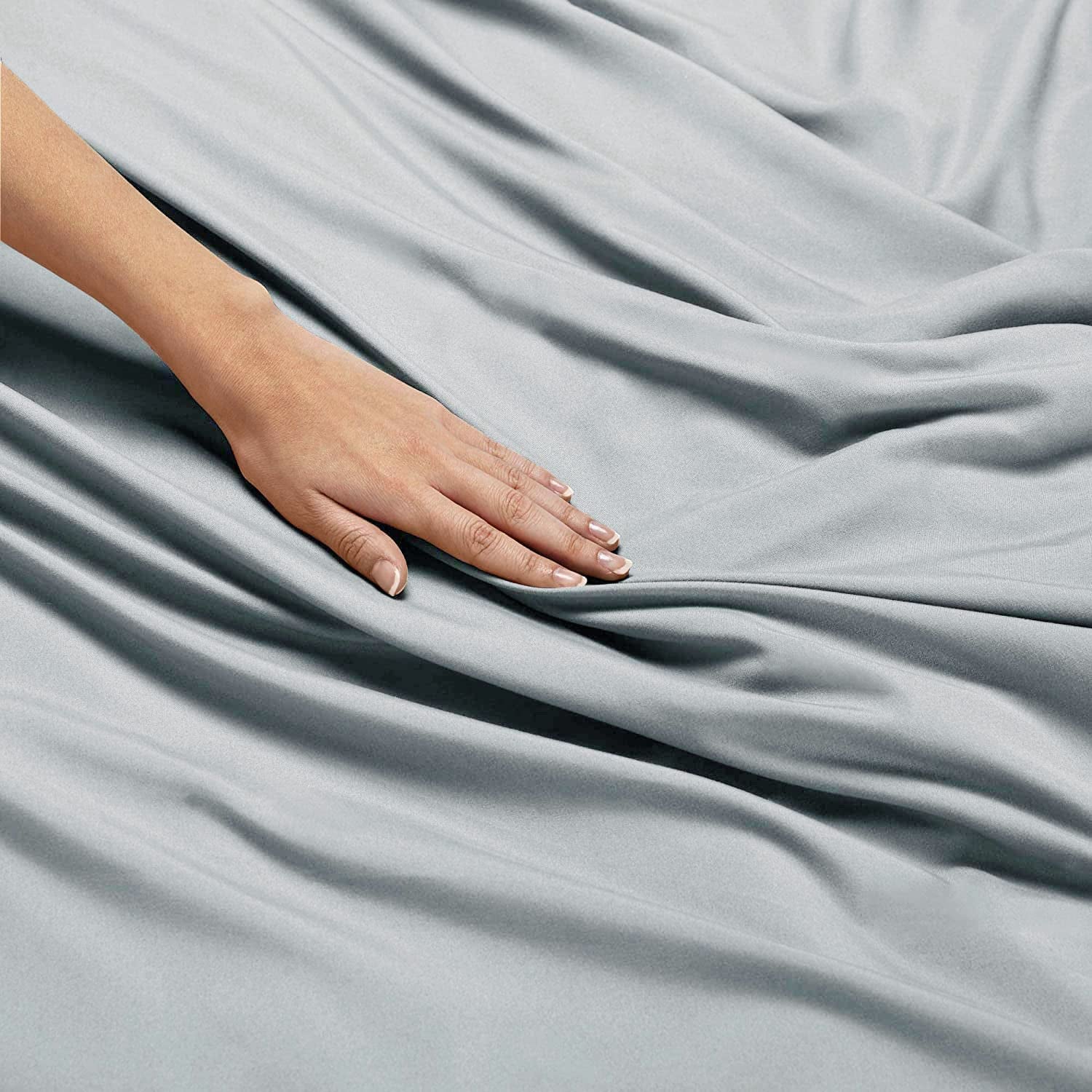 Pewter Grey Quilt Cover Set Solid Plain Doona Cover Set 2Pcs 1000TC Premium Soft Microfibre (Pewter Grey, King Single)