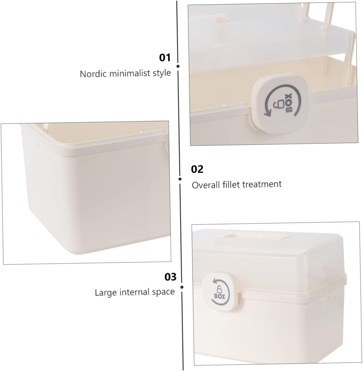 Box Medicine Box Storage Box Containers with Lids Portable Storage Box Organizer with Lid Home First Aid Kit First Aid Box Medicine Box with Lock Portable Medicine Box Safety Box