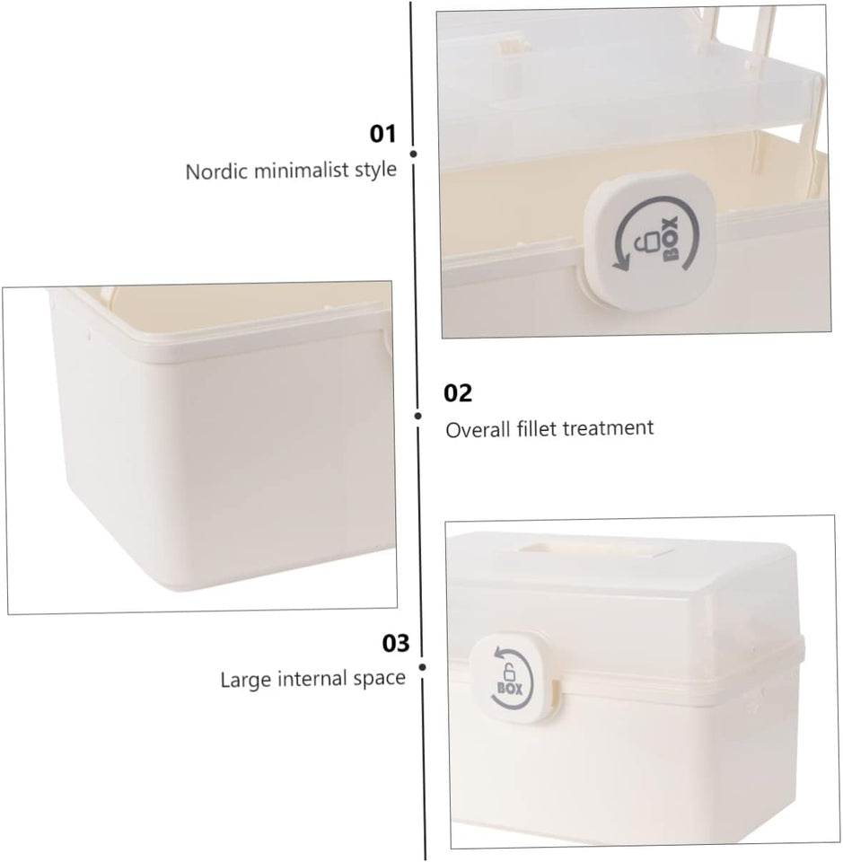 Box Medicine Box Storage Box Containers with Lids Portable Storage Box Organizer with Lid Home First Aid Kit First Aid Box Medicine Box with Lock Portable Medicine Box Safety Box