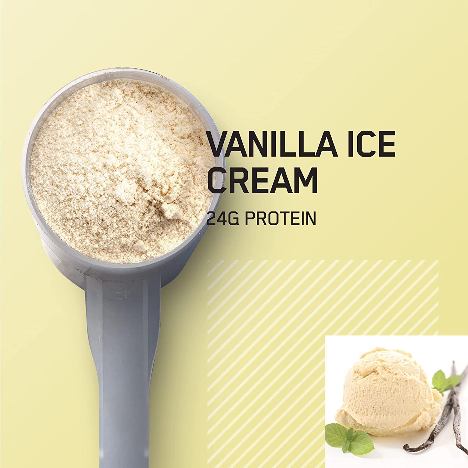 Gold Standard 100% Whey Protein Powder, Vanilla Ice Cream, 907G