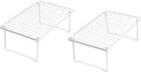 Stackable Metal Kitchen Storage Shelves, Set of 2 - White