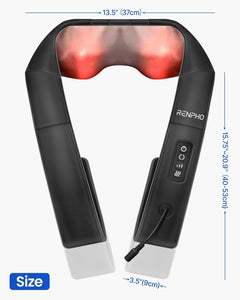 Neck Back Massager with Adjustable Straps and Heat, Ideal Gifts, Shiatsu Shoulder Neck Massager with 3D Massage of Deep Tissue, Muscle Pain Relief for Neck, Back, Shoulder, Waist, Legs, Office Chair and Home Use