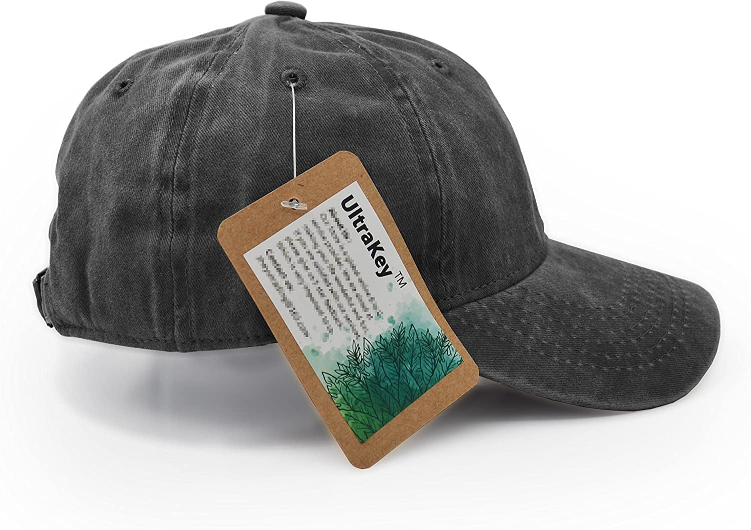 Baseball Cap, Ultrekey Washed Cotton Adjustable Sport Outdoor Sun Cap Unisex Hip Hop Casual Hat Snapback Cap