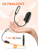 Book Light for Reading in Bed, 3 Brightness Levels × 3 Color Temperatures, 70 Hours Runtime Rechargeable Book Light Clip On, 1.3 Oz Lightweight Small Book Reading Light for Reading in Bed