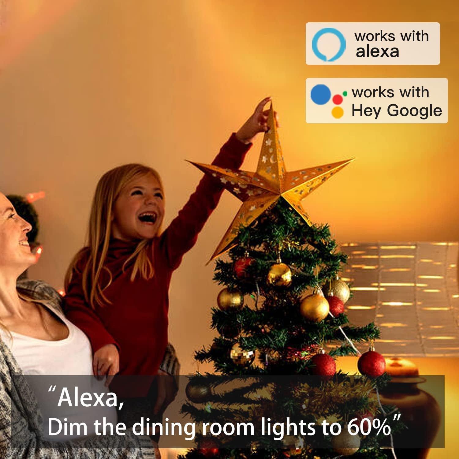 Smart Light Bulbs  E27 A60 9W RGBCW Wifi Light Bulb, Dimmable Led Light, 2.4Ghz Only, Compatible with Alexa ,Google Home No Hub Required (1 Pack)