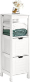 Freestanding Cabinet, 2 Drawers and Shelf, Cupboard for Bathroom, Bedroom, Standing Shelves with Drawers, FRG127-W