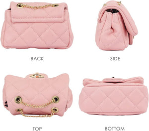 Kids Glitter Purse for Little Girls Toddler Crossbody Bags, Lambskin Pink, Medium