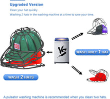 Load image into Gallery viewer, Coopche Hat Washer for Baseball Caps, Hat Washing Cage, Ballcapl Cap Washer for Washing Machine, Hat Cleaner for Laundry Machine Dishwasher Fit Children and Adults, Black

