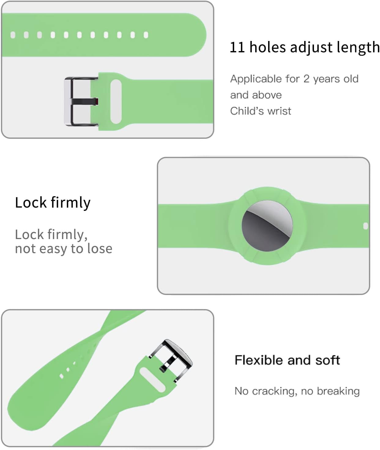 Airtag Wristband Kids,Airtag Bracelet for Kids Toddler Baby Children Elders,Silicone Watch Band for Airtag 2021.