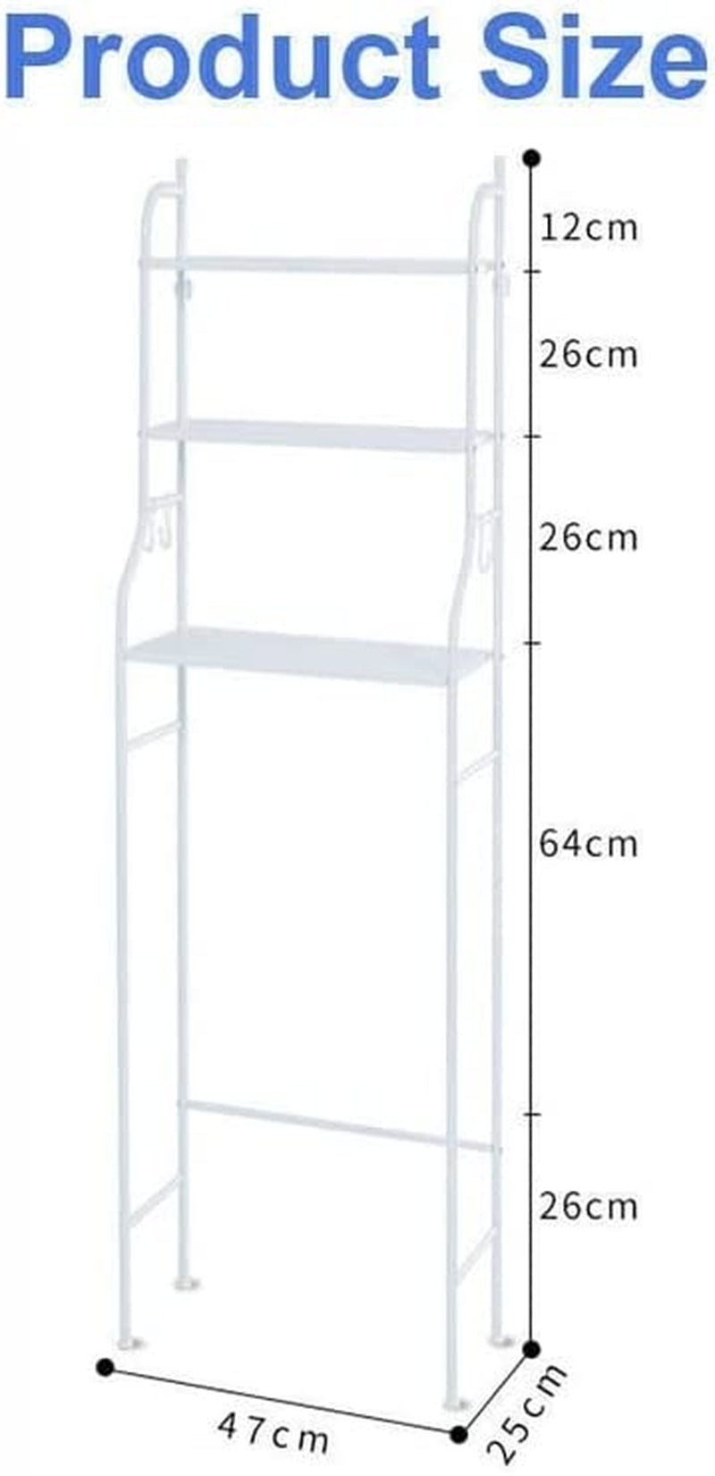 3 Shelf Bathroom Space Saver, over the Toilet Rack, Bathroom Corner Stand Storage Organizer Accessories,The Washing Machine,Bathroom Tower Shelf