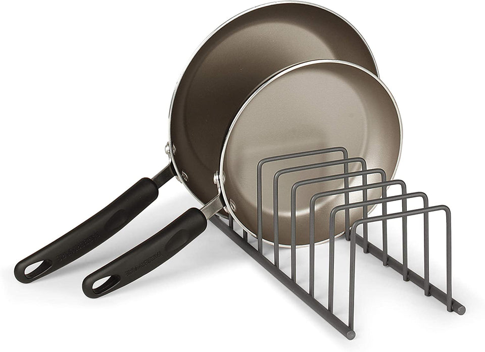 Alloy Steel Euro Kitchen Organizer for Plates, Cutting Boards, Bakeware Cooling Racks, Pots & Pans, Serving Trays, Reusable Containers, and Lids, Industrial Gray