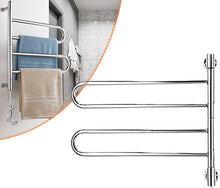 Load image into Gallery viewer, Electric Heated Towel Rail Radiator, Wall Mount Towel Rail Warmer Rack, 180° Rotating Thermostat Bathroom Electric Towel Rail
