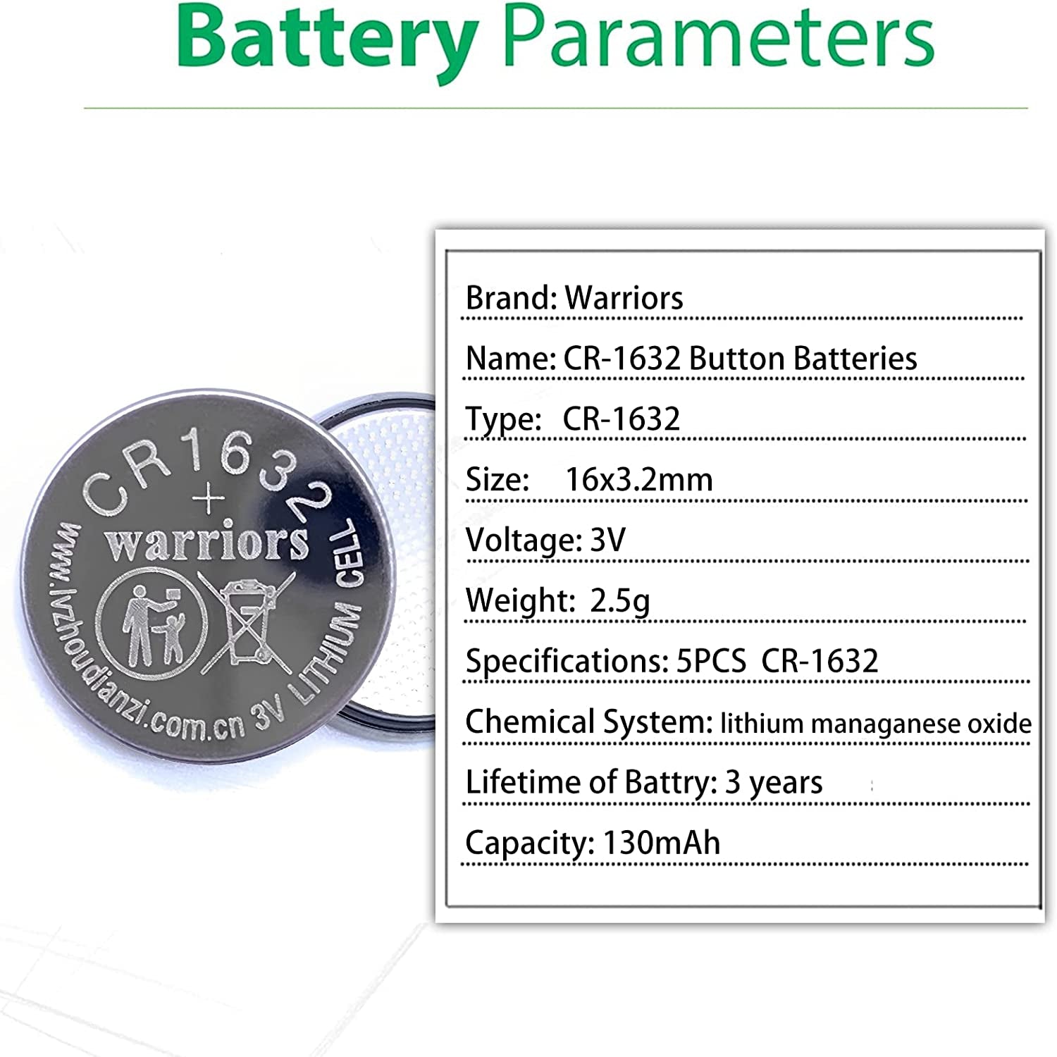 1632 CR1632 Coin Button Cell 3V 3 Volt Lithium Batteries 5X Retail Pack Compliant with Coin Battery Safety Standards 2020
