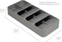 Load image into Gallery viewer, Dream Drawers 2-Piece Drawer Organisation Set with Large Cutlery Organiser and Knife Organiser - Grey
