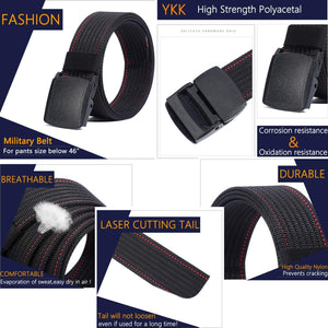 Nylon Belt for Men, Military Tactical Belt with YKK Plastic Buckle, Durable Breathable Waist Belt for Work Outdoor Cycling Hiking Skiing,Adjustable for Pants Size below 46Inches[53"Long1.5"Wide]