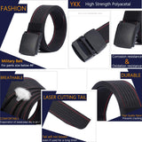 Nylon Belt for Men, Military Tactical Belt with YKK Plastic Buckle, Durable Breathable Waist Belt for Work Outdoor Cycling Hiking Skiing,Adjustable for Pants Size below 46Inches[53"Long1.5"Wide]