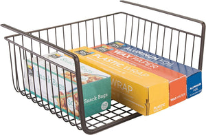 York Lyra Metal under Shelf Basket, Bronze
