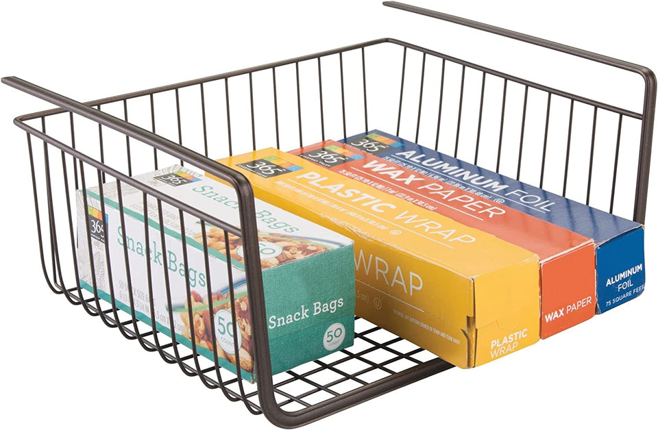 York Lyra Metal under Shelf Basket, Bronze