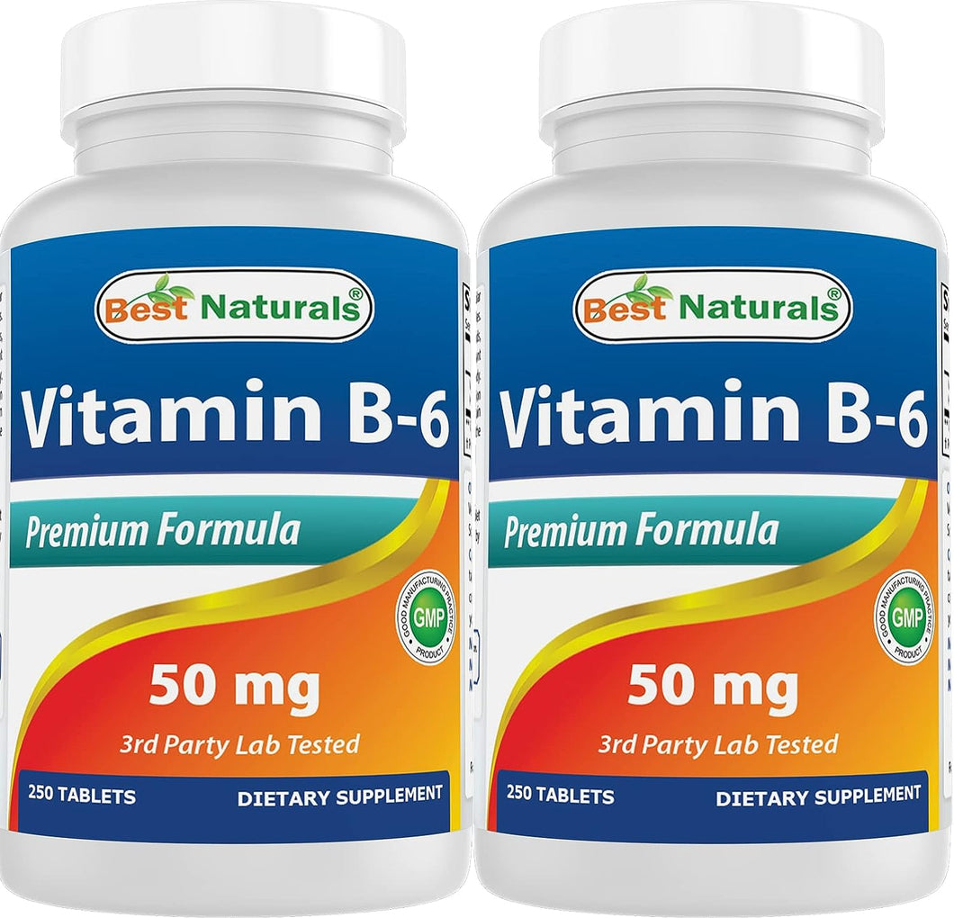 Vitamin B6 50 Mg 250 Tablets (250 Count (Pack of 2))