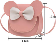 Load image into Gallery viewer, 2 Pieces Little Girls Crossbody Purses Toddler Mini Cute Princess Handbags Shoulder Messenger Bag for Kids, B Bow Black/Pink, Small, Travel Wallet
