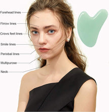 Load image into Gallery viewer, Gua Sha Tool, Jade Stone Guasha Massage Scraping, Guasha Board for Facial and Body Skin Massage. Gua Sha Tool for Toxins/Prevents Wrinkles for Spa Acupuncture Therapy Trigger Point Treatment.
