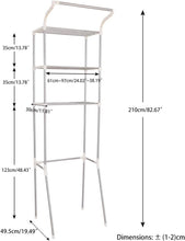 Load image into Gallery viewer, 3-Tier Adjustable Washing Machine Rack over Toilet Bathroom Organizer above Washer Dryer Storage Shelf Space Saving Rack, White
