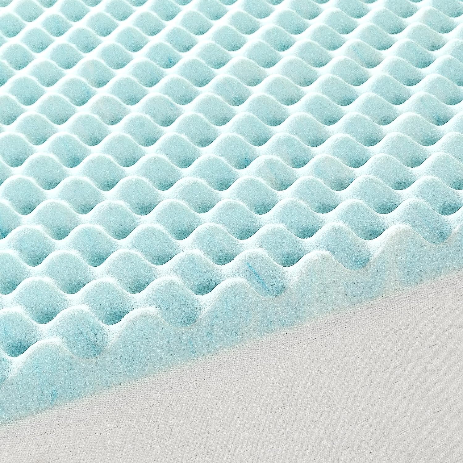 Swirl Cool Gel Convoluted Memory Foam Air Flow Mattress Topper Protector 4Cm - Queen Size