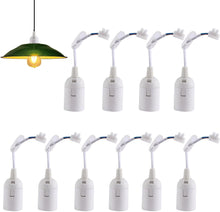 Load image into Gallery viewer, Lamp Holder E27 with Cable | 10Pcs E27 Pendant Light Socket with Cord - Shop and Family, Hangings Light Cord with Bulb Socket Safe Lamp Holder for Construction Site
