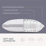 Bamboo Cooling Pillows Twin Pack - Luxury Plush Down-Like Microfibre Pillows for Bedding - Ultra Soft, Comfy & Breathable Standard Pillows - 2 Pack