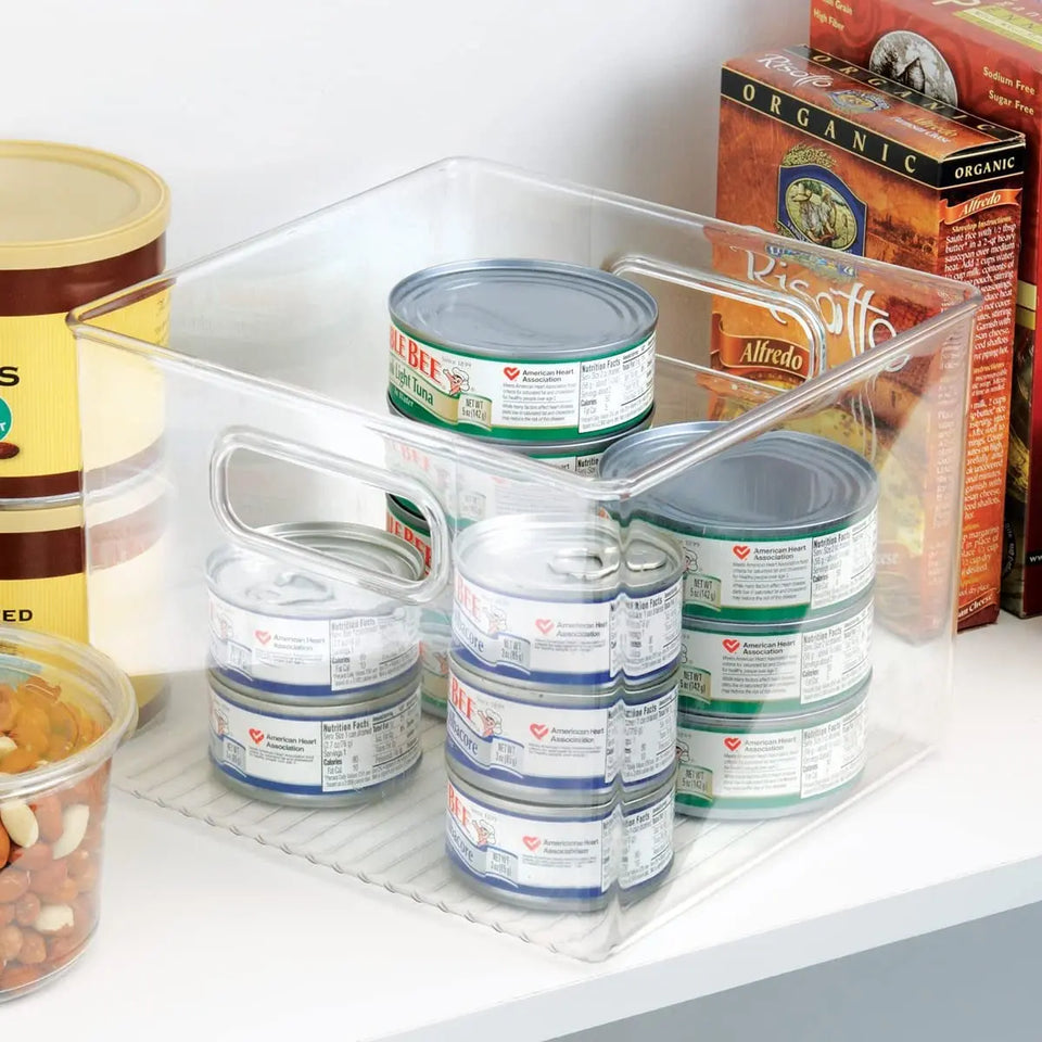 Kitchen Pantry and Cabinet Storage and Organization Bin, 8-Inch by 8-Inch by 6-Inch, Clear