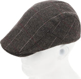 Mens Plaid Flat Berets Hat Newsboy Cabbie Duckbill Caps Fedora Adjustable Vintage Hiking Cycling Drivers Winter Warm Accessories for Birthday Gifts