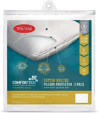 Comfortech Cotton Quilted Pillow Protector, White, Pack of 2