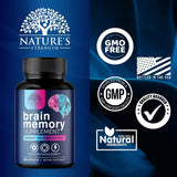 Brain Supplement to Support Focus - DMAE Brain Booster Supplement for Brain Support with Bacopa Monnieri and B Vitamins for Concentration Support Energy Support and Memory Support - 60 Capsules