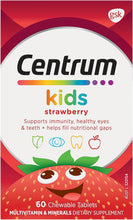Load image into Gallery viewer, Kids Multivitamin Strawberry Flavour, with Vitamins to Support Immunity, Healthy Eyes, Teeth &amp; Gums, 60 Chewable Tablets
