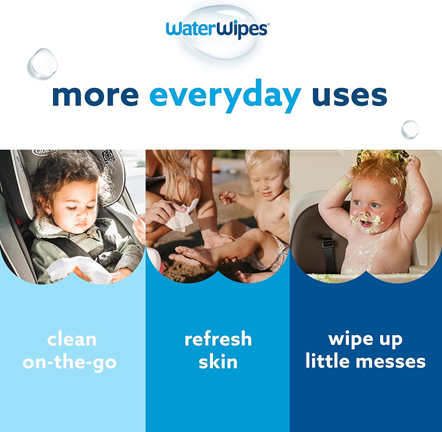 Biodegradable Baby Wipes, 240 Wipes Total (4 Packs X 60 Wipes), 99.9% Water Based Wet Wipes, Unscented & Hypoallergenic for Sensitive and Newborn Skin