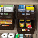 Simplehouseware 2 Tier Bathroom Organizer Tray Pull-Out Sliding Drawer/Under-Sink Storage, Brown