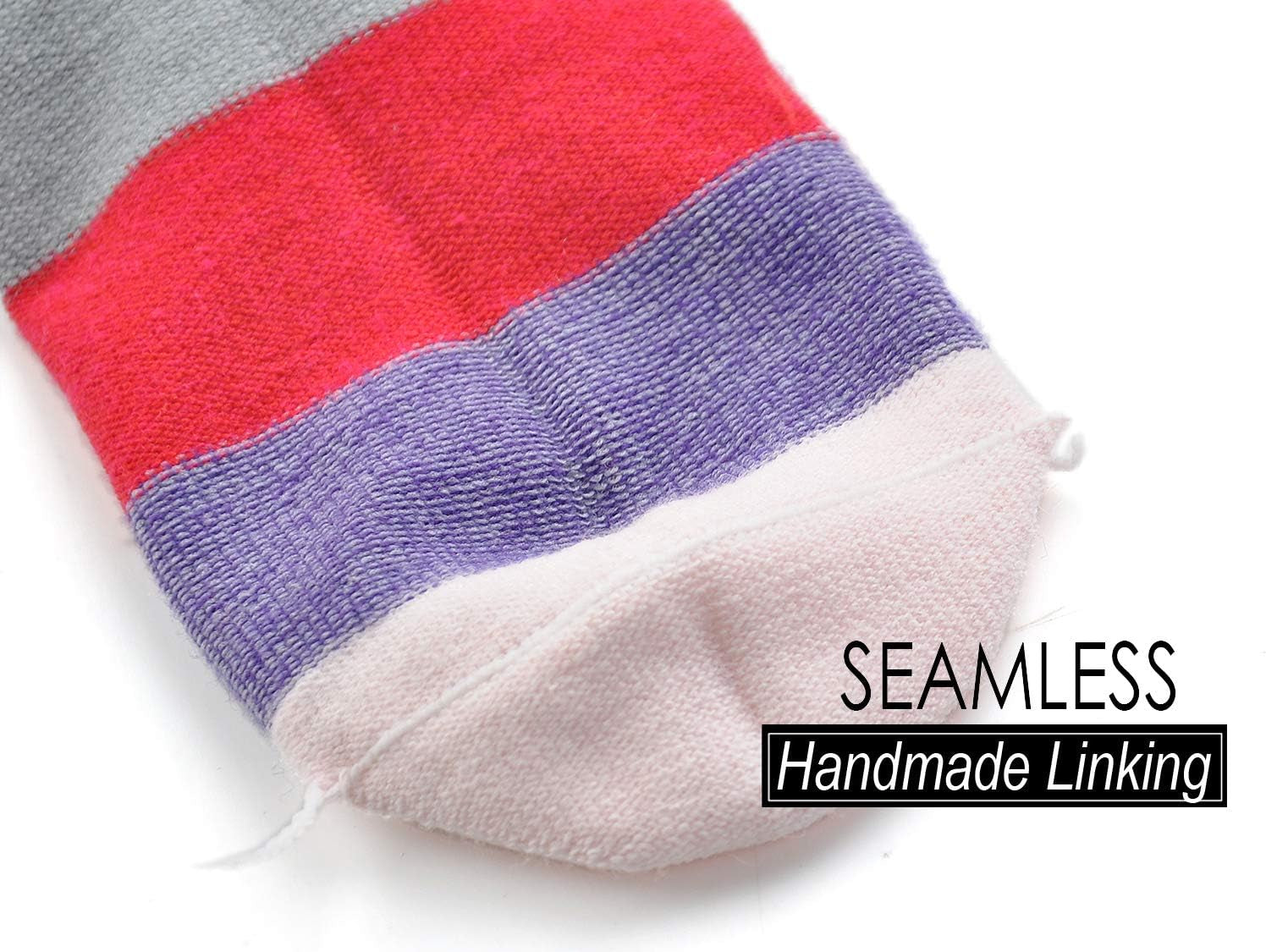 Kids Girls' 5 Pack Seamless Rainbow Stripes Crew Socks