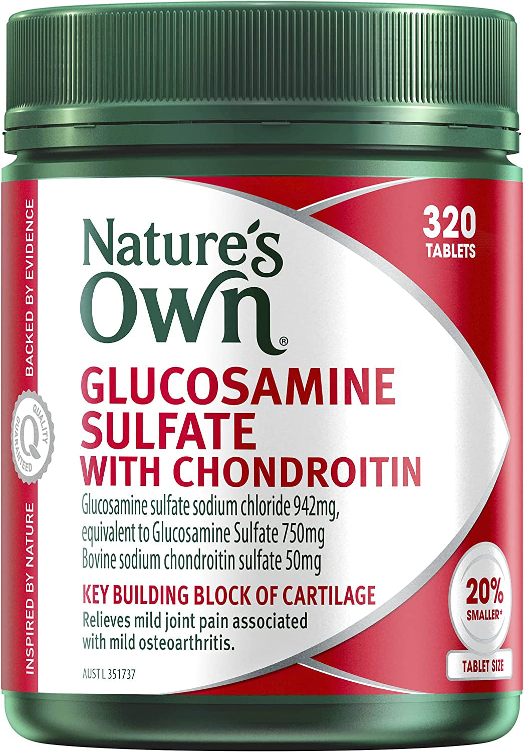 Glucosamine Sulfate and Chondroitin for Joint Health - Relieves Mild Joint Pain and Stiffness Associated with Mild Osteoarthritis, 320 Tablets