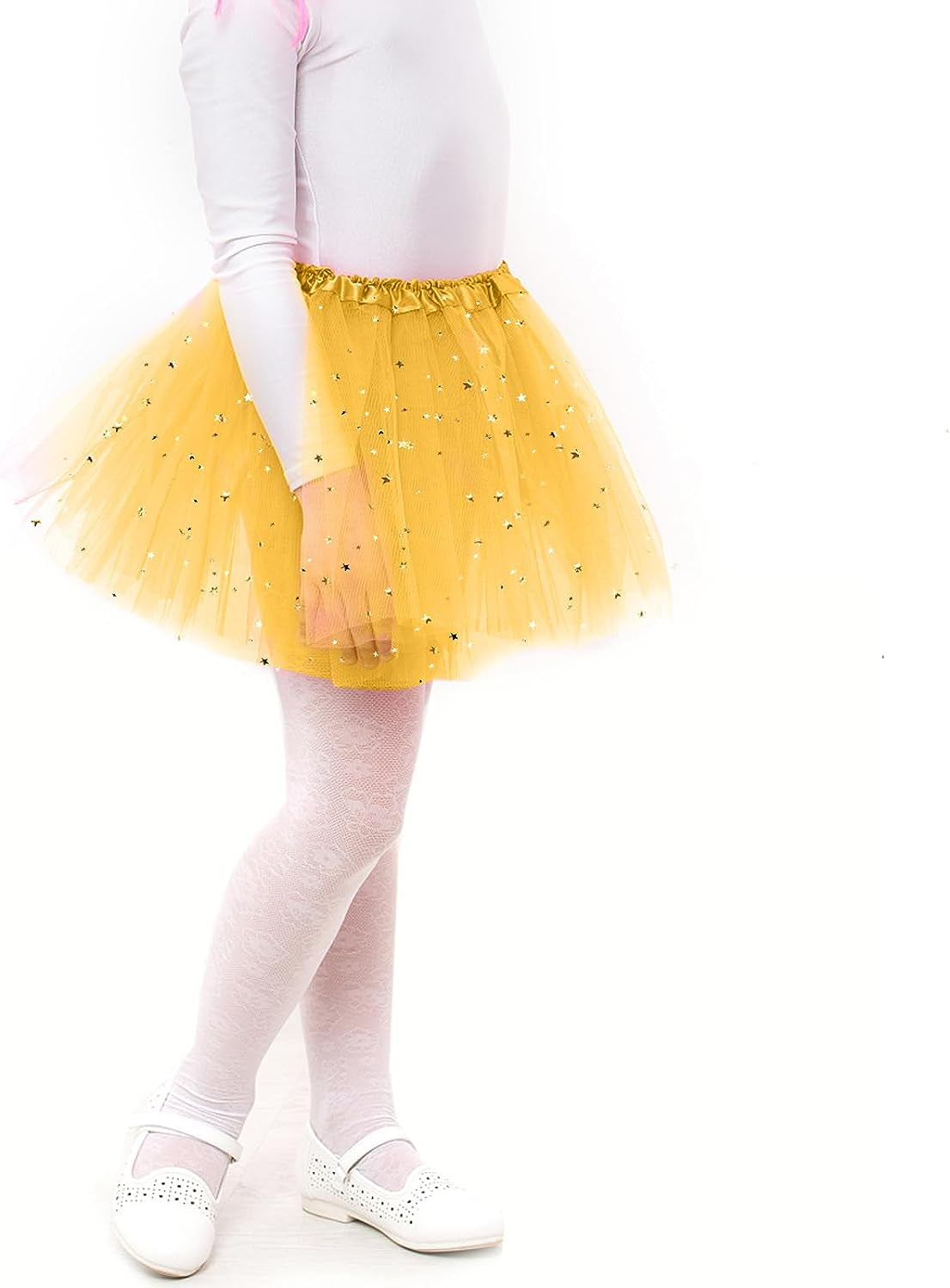 Skirt for Girls Ballet Tutu Sequins Sparkling Princess Dancing Tulle Tutu 12" Length Costume for Party,Cosplay,Festive,Performance Underskirt