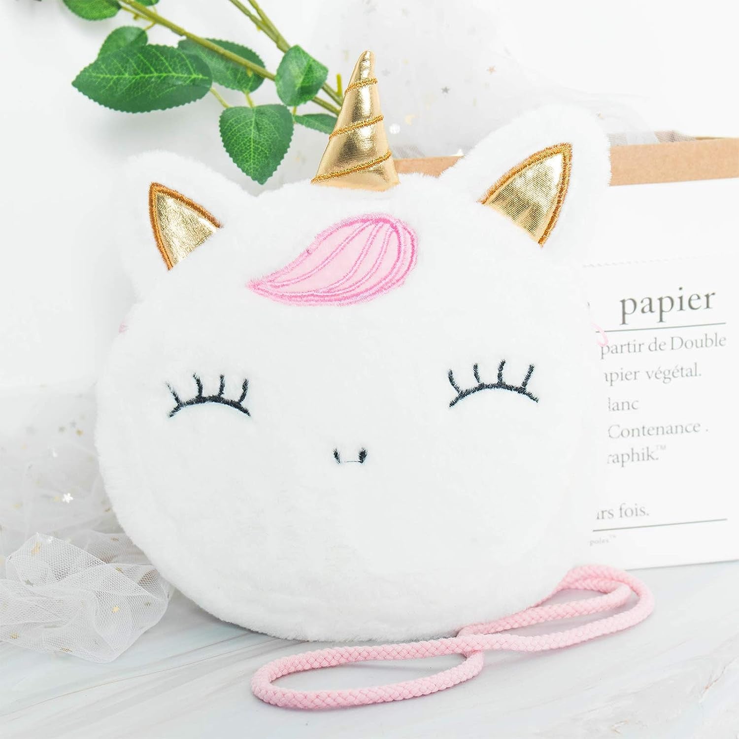 2 Pieces Little Girl Purses Crossbody Purses Unicorn Purse Cute Princess Handbags Shoulder Messenger Bag