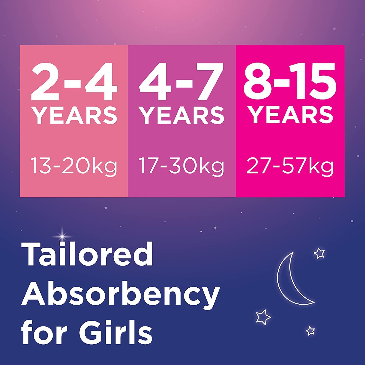 Drynites Night Time Pants for Girls 4-7 Years (17-30Kg) 9 Count