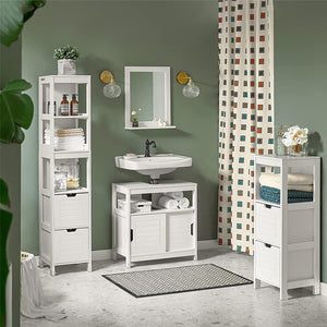 FRG128-II-W Vanity Unit Bathroom Furniture with Foot Padding White