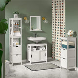 FRG128-II-W Vanity Unit Bathroom Furniture with Foot Padding White